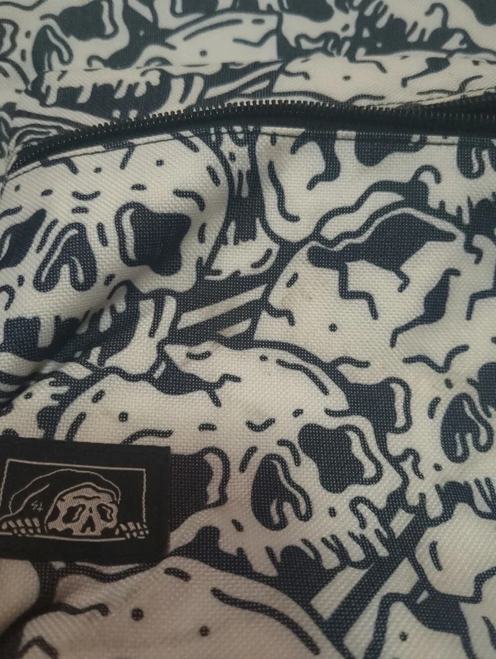 Lurking Class by Sketchy Tank Skulls Black & White Backpack Adjustable Straps